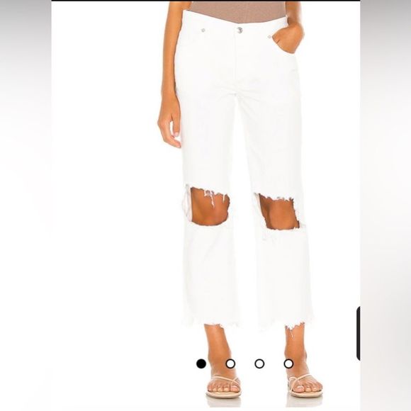 NWT Free People x We The Free Maggie Mid Rise Straight Optic White 32 - Picture 1 of 15
